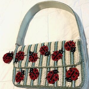 Ladybug Beaded Shoulder Bag Cottagecore Cute Spring Statement Purse